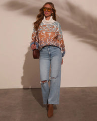 Kimi Printed Turtleneck Sweater