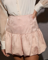 Krissy Satin Embossed Ruffle Mini Skirt