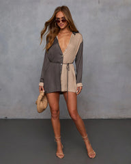 Laine Waist Tie Colorblock Romper