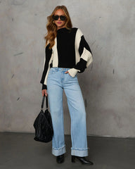 Sweet Warmth Colorblock Mockneck Sweater