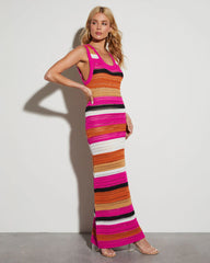Luisa Striped Crochet Maxi Dress