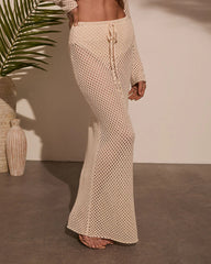 Marianna Crochet Drawstring Cover Up Maxi Skirt