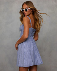 Morning Magnolia Striped Sweetheart Mini Dress