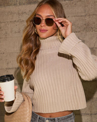 Arielle Ribbed Knit Turtleneck Crop Sweater