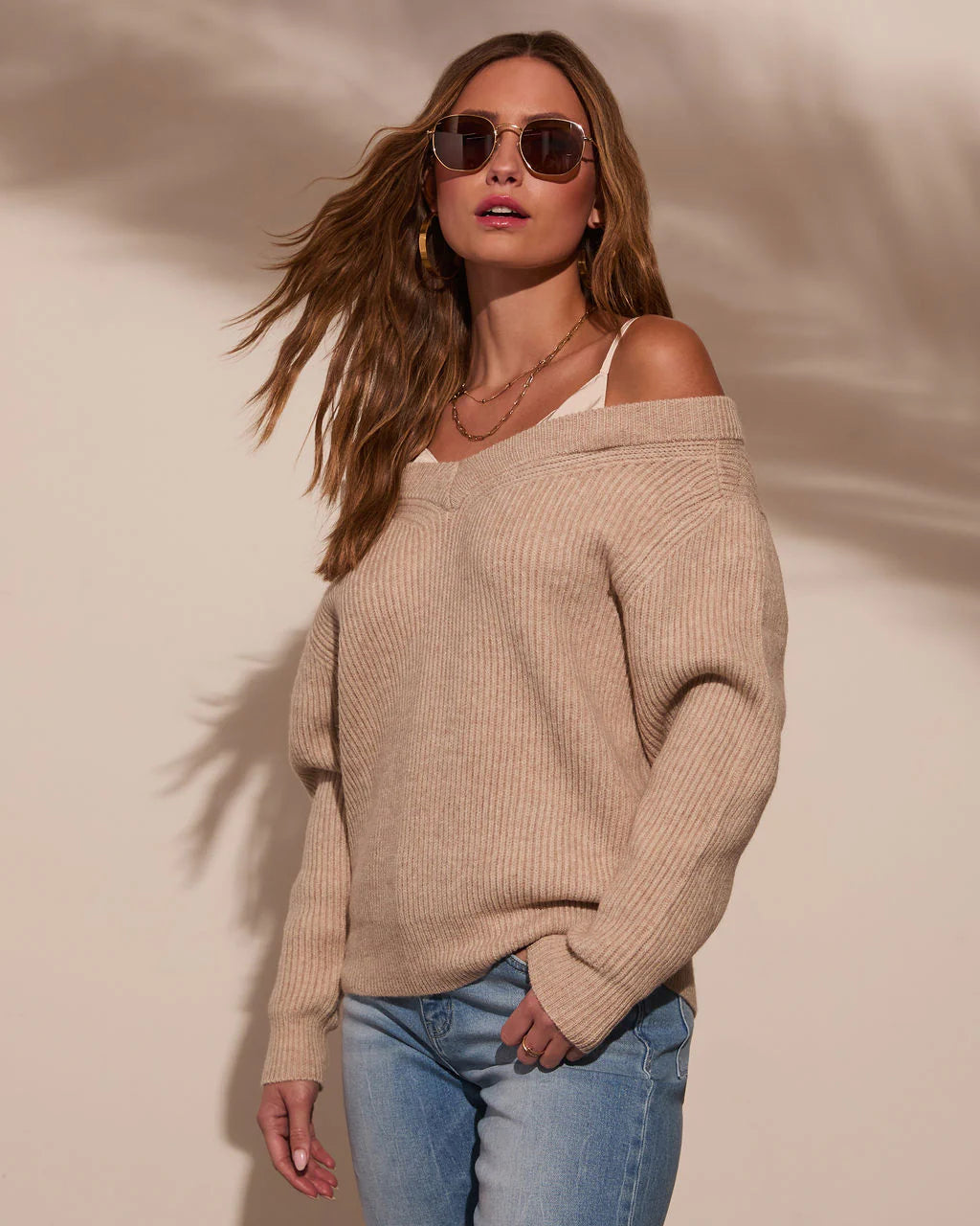 Keep Calm Off The Shoulder Sweater