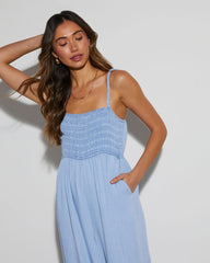 Shelly Smocked Wide Leg Jumpsuit