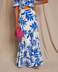 Huntington Printed Tiered Midi Skirt