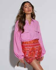 Janelle Satin Printed Mini Skirt