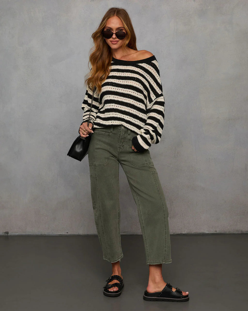 Junia Striped Crochet Sweater