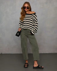 Junia Striped Crochet Sweater
