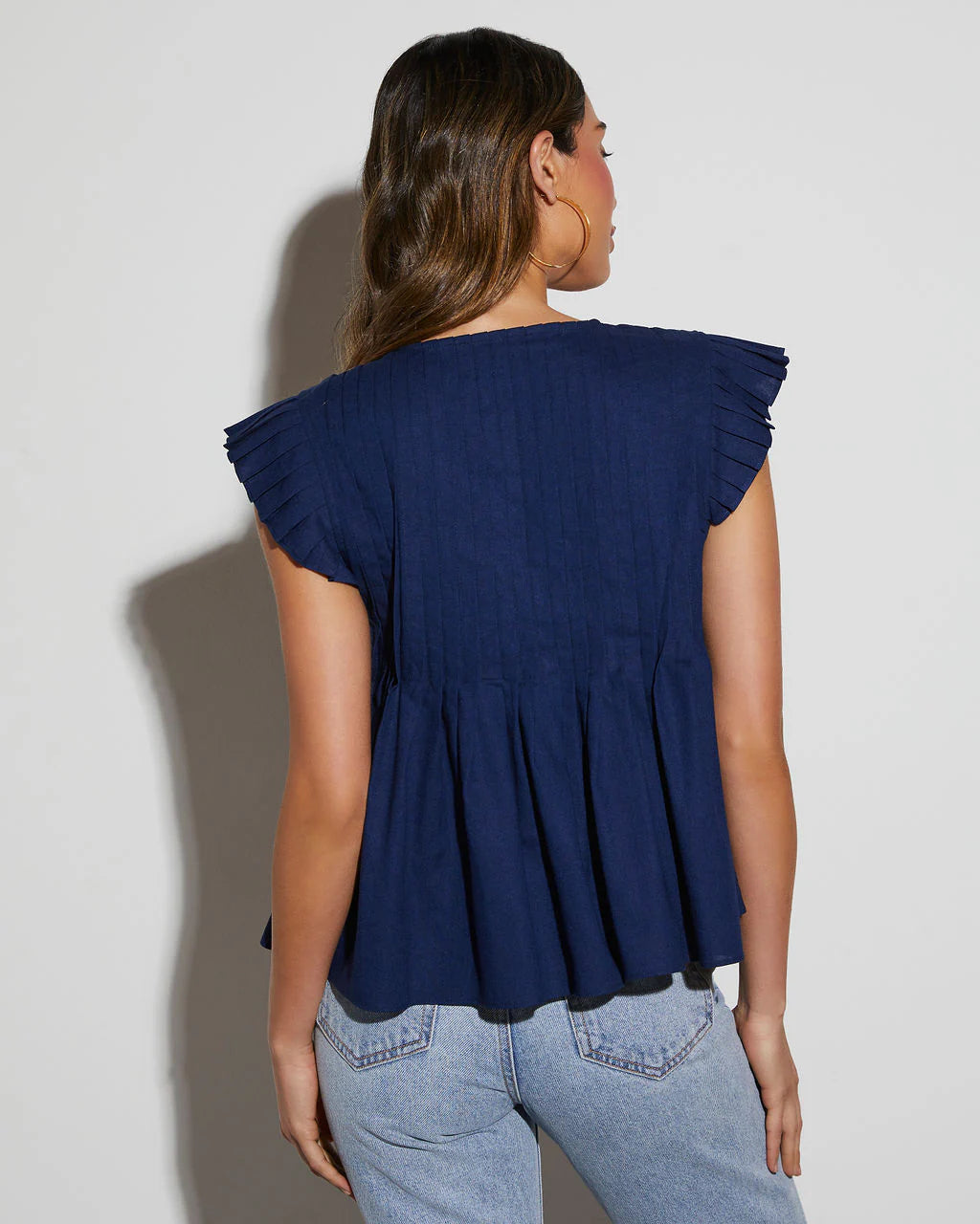 Gina Linen Tie Neck Blouse