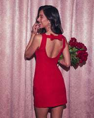 Pierre Back Bow Mini Dress