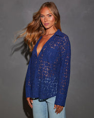 Gwen Floral Lace Button Down Shirt
