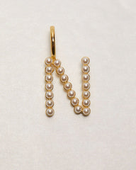 Pearl Letter 14k Plated Charm
