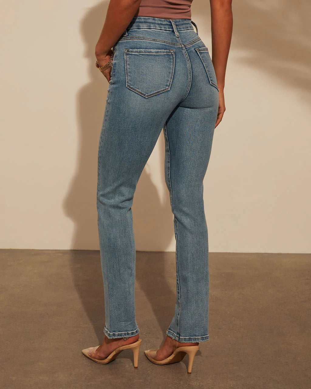 Jennings Split Hem Straight Jeans
