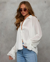 Iyla Pleated Blouson Sleeve Top