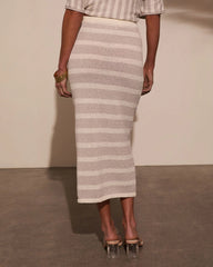 Mellow Mood Knit Drawstring Midi Skirt