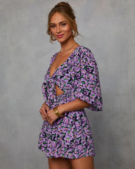 Gentle Garden Front Tie Cutout Romper
