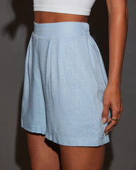 Alexandra High Rise Linen Blend Shorts