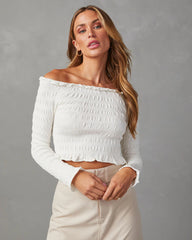 Yes Please Smocked Off The Shoulder Top