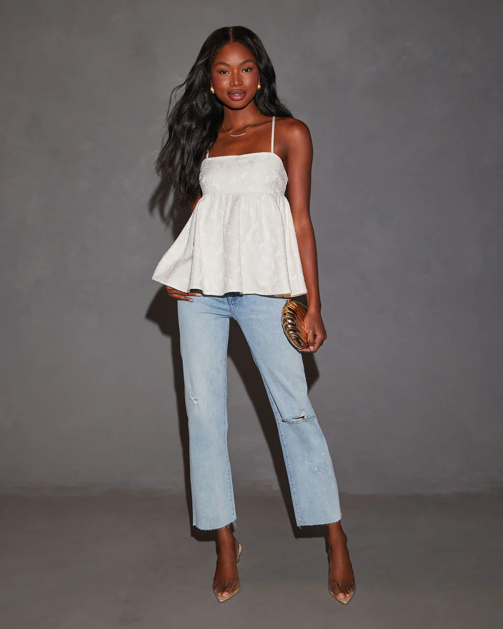 Kalani Babydoll Spaghetti Strap Top