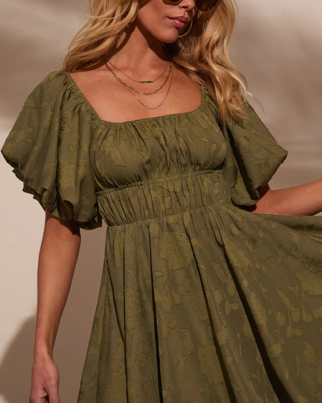 Cherished Charm Puff Sleeve Mini Dress