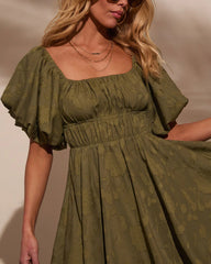 Cherished Charm Puff Sleeve Mini Dress
