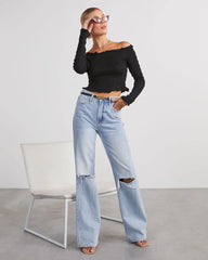 Yes Please Smocked Off The Shoulder Top