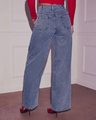 Lemin Heart Printed Denim Jeans
