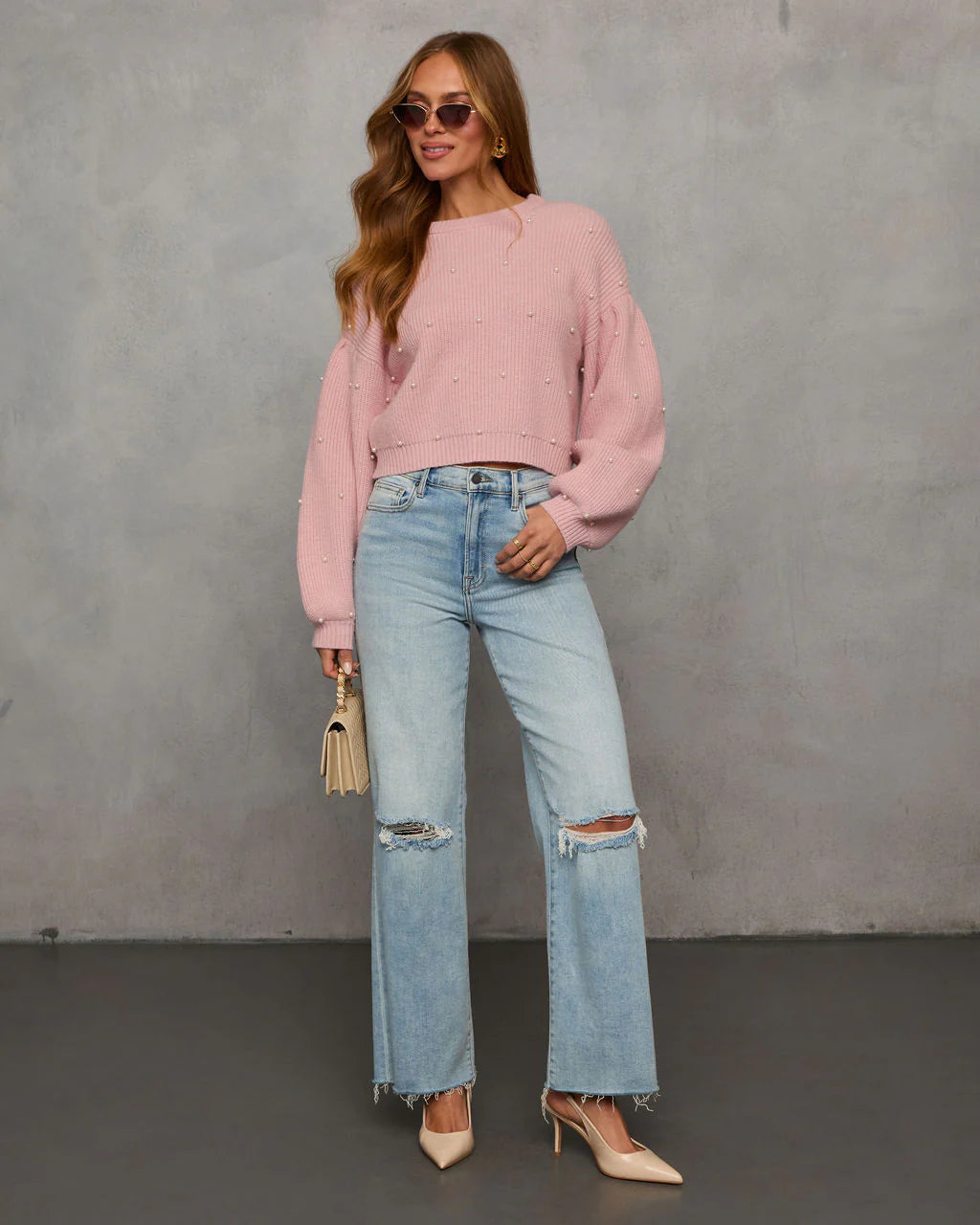 Oh My Darling Pearl Embellished Sweater