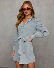 In Your Dreams Long Sleeve Denim Mini