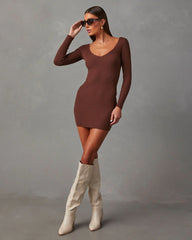 Vickie Bodycon Mini Sweater Dress