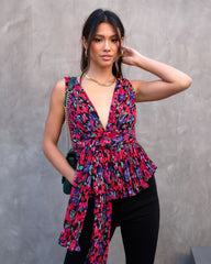 Perfect Lover Floral Pleated Top