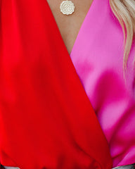 Two Sides Satin Drape Bodysuit