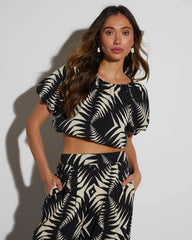 Stay With Me Printed Short Sleeve Top
