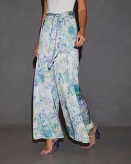 Meridian Wide Leg Printed Tie Waist Trouser