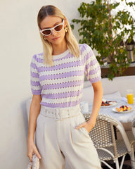 Kimmia Striped Short Sleeve Top
