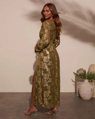 Palm Cove Floral Lurex Maxi Dress