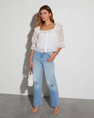 Arabella Eyelet Long Sleeve Top