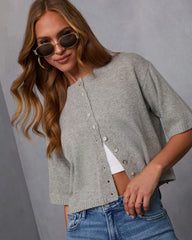 Chic Escape Button Detail Short Sleeve Cardigan