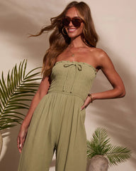 Sloane Strapless Fitted Waist Jumpsuit