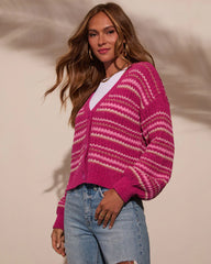 Tight Hug Striped Knit Cardigan