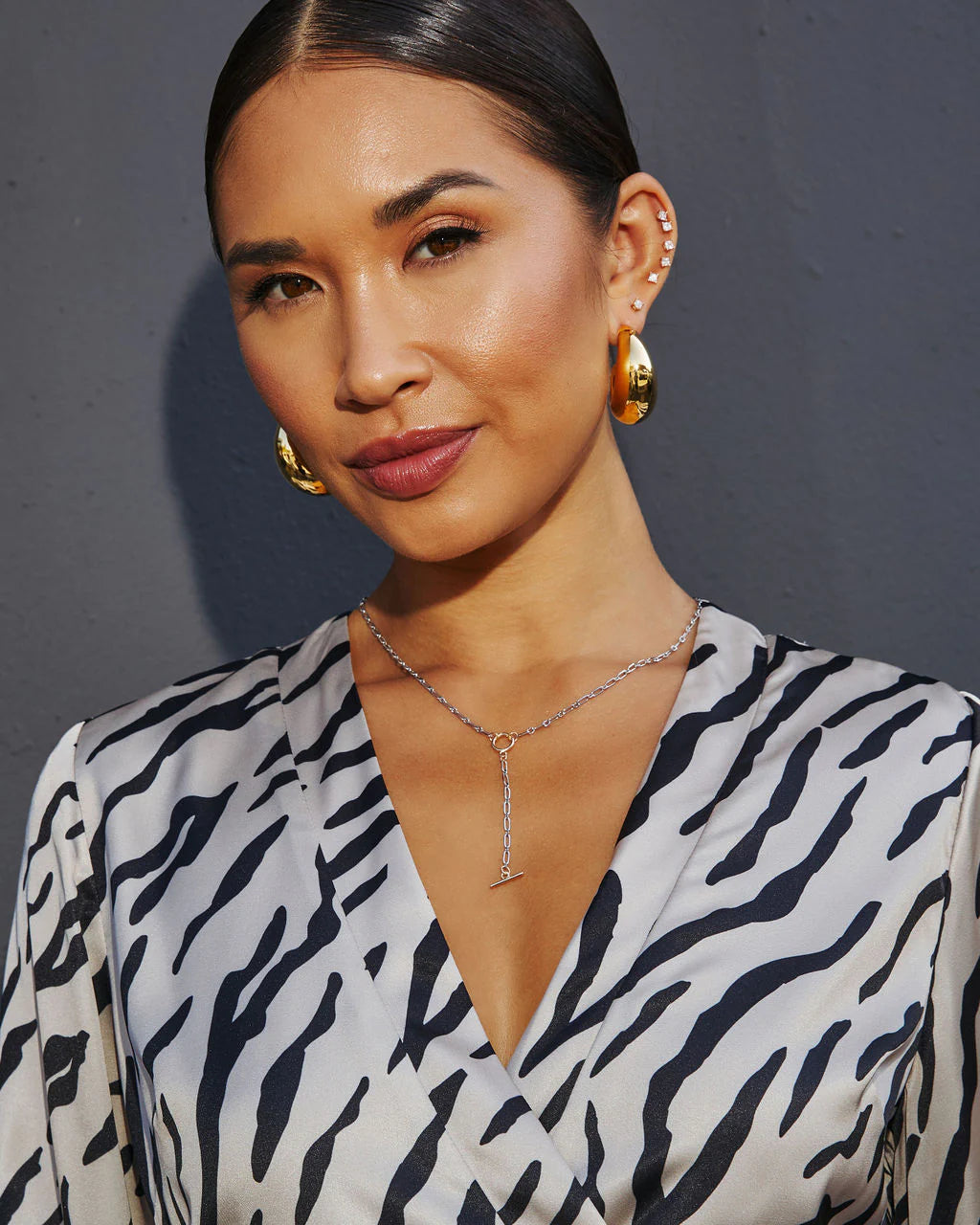 Nyx Two Tone Lariat Necklace