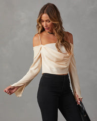 Linnie Satin Off The Shoulder Top