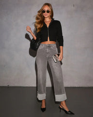 Out And About Front Zip Sweater