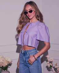 Liora Puff Sleeve Front Tie Top