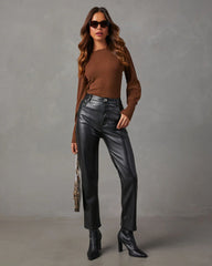Carsian Ribbed Puff Sleeve Sweater