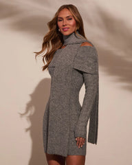 Ginna Off Shoulder Wrap Tie Sweater Dress