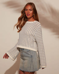 Amani Wide Sleeve Gingham Pullover