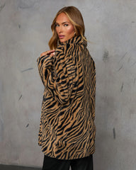 Endless Affair Faux Fur Animal Print Jacket